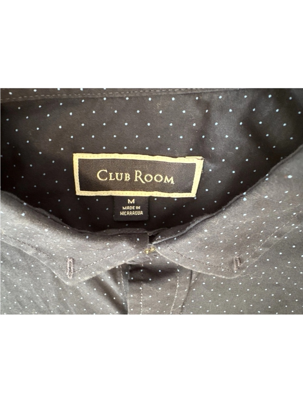 Flawless Blue Polka Dot Men’s Medium Short Sleeve Button Up Shirt By Club Room - Picture 4 of 9
